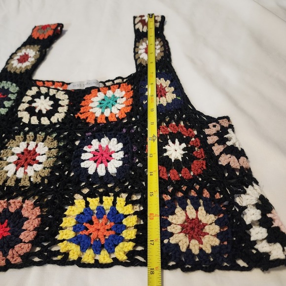 MISS SPARKLING Women's Granny- Square, Boho, Festival Hippie Tank Top - Picture 8 of 9